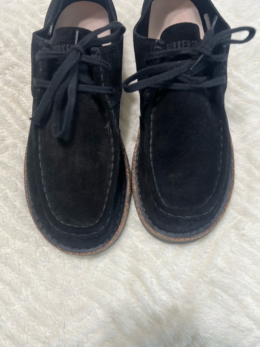 Birkenstock Pasadena Black Suede Shoes Men’s Size 11 EU 44 Lace Up Comfort EUC - Picture 2 of 14